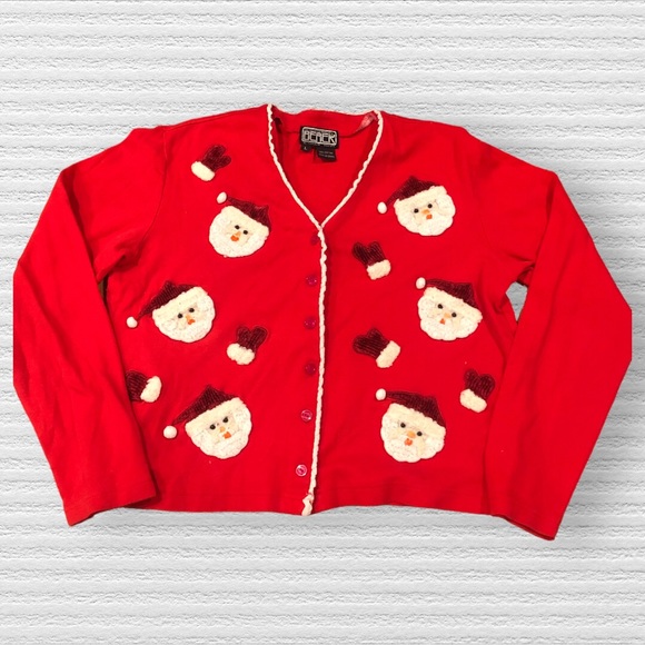 BEREK 2 by Takako Sakon Red Christmas Santa Cardigan - Picture 1 of 5